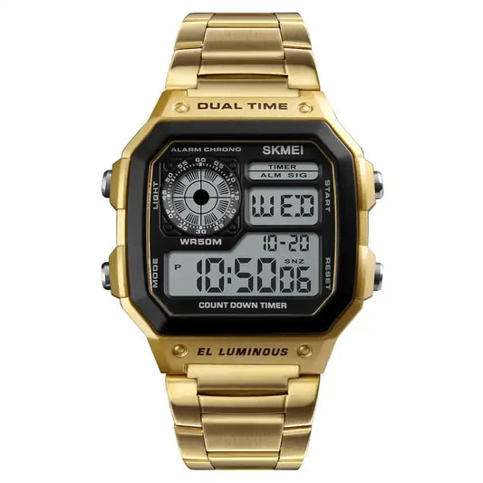 SKMEI 1335 Men's Classic Electronic Watches Business Luxury Fashion Relojes Sport Stainless Steel Strap Digital Watch for Men