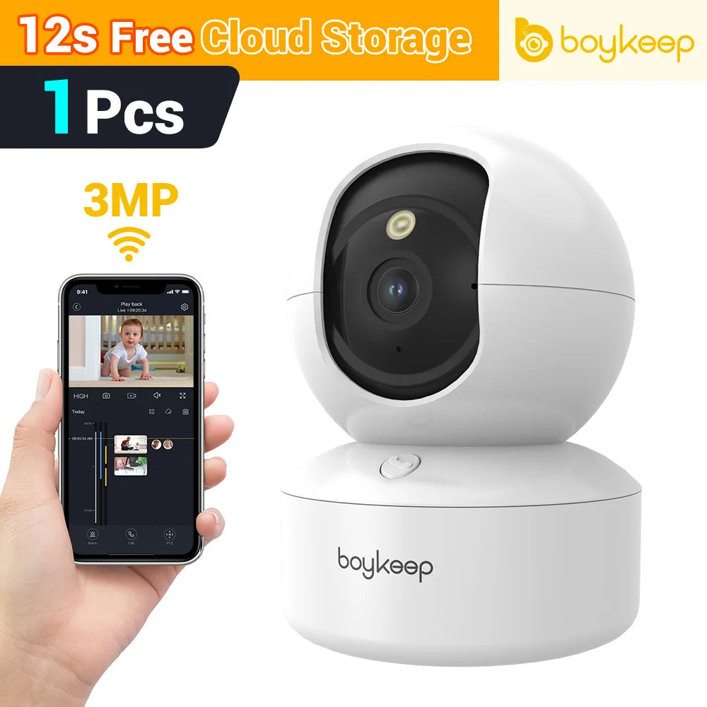 BoyKeep 3MP WiFi Security Camera - 5G/2.4GHz, Automatic Tracking