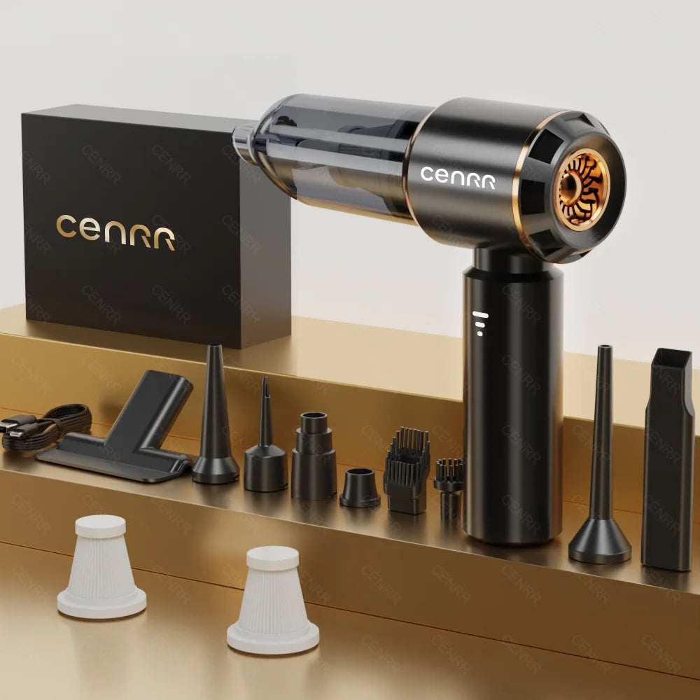 CENRR 360000PA Mini Car Vacuum Cleaner - Cordless, Handheld, Powerful