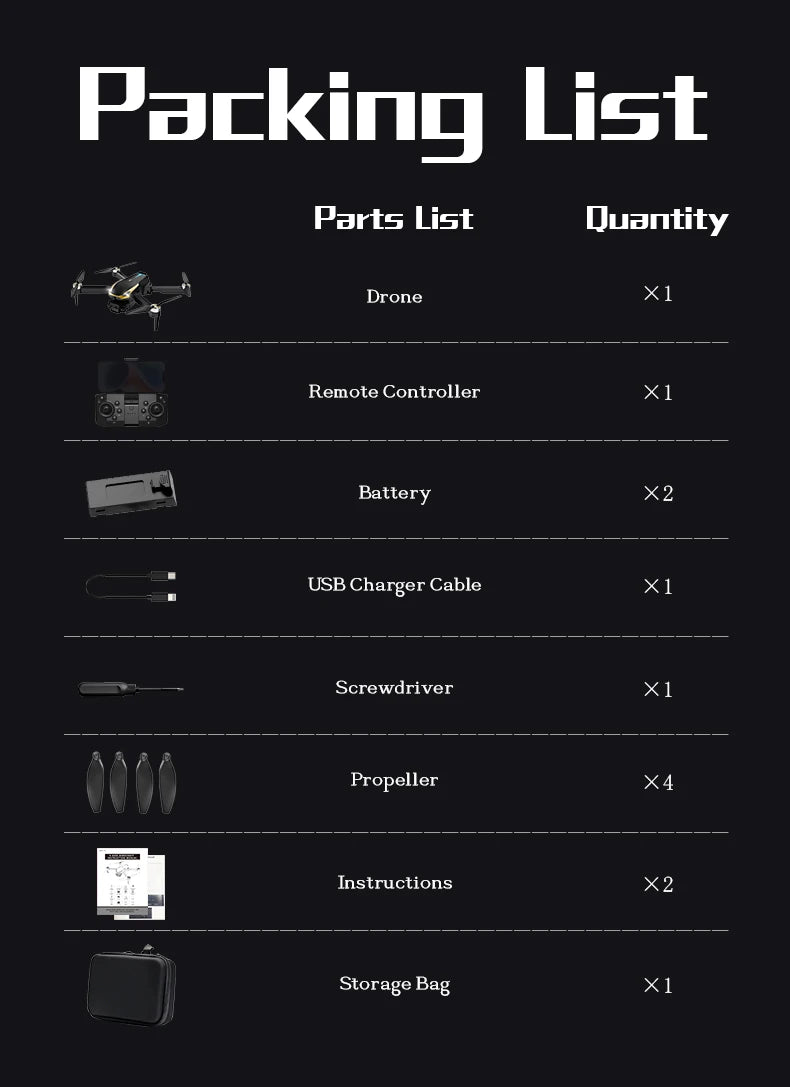 M8 PRO Drone – Brushless Motor, 2 Batteries, HD Camera, 360° Rolling, Black