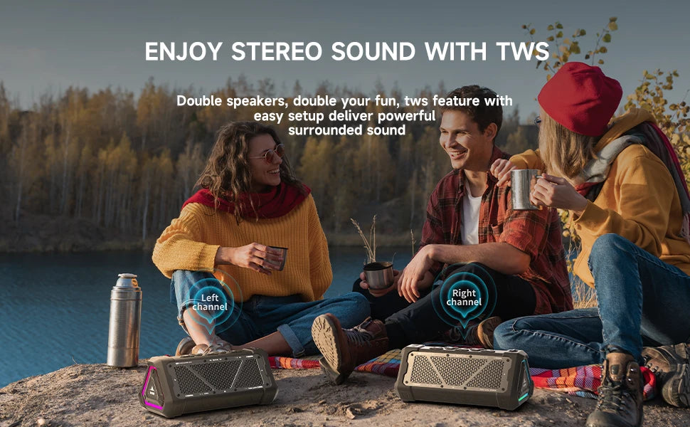 MLOVE P3 Bluetooth Speaker – Outdoor, 40W, RGB Light, Stereo Sound