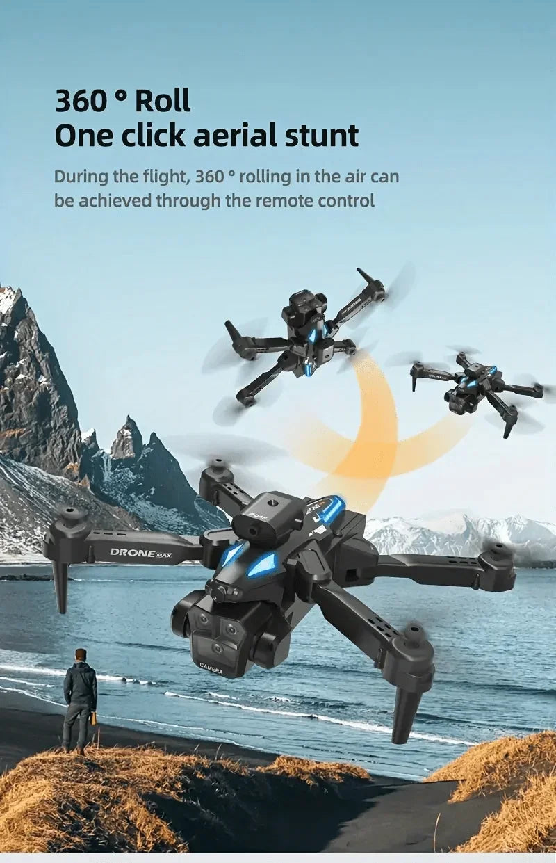 C10 RC Drone – 4K, 3 Cameras, WIFI FPV, Obstacle Avoidance, Black