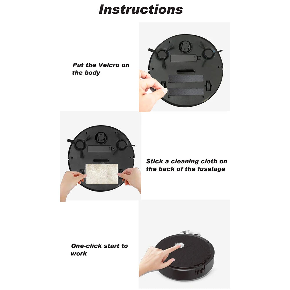 Smart Sweeping Robot - 3-in-1 Mini Vac, Wireless Cleaner, Home Use