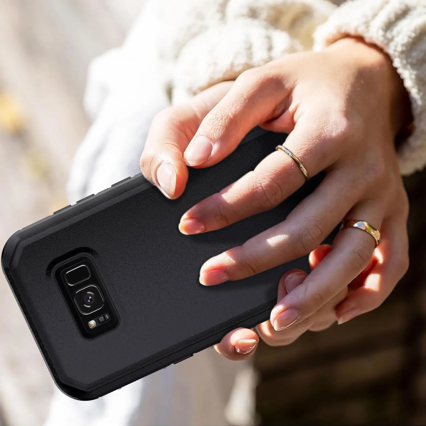 For Samsung Galaxy S8 S8 Plus Rugged Phone Case Shockproof Cover And 2pcs Tempered Glass Screen Protectors Case Friendly Clear