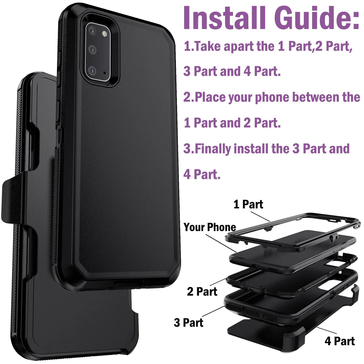 For Samsung Galaxy S20 S20 Plus S20 Ultra S20 FE 5G Shockproof Phone Case Slim Rugged Heavy Duty Protective Cover With Belt Clip