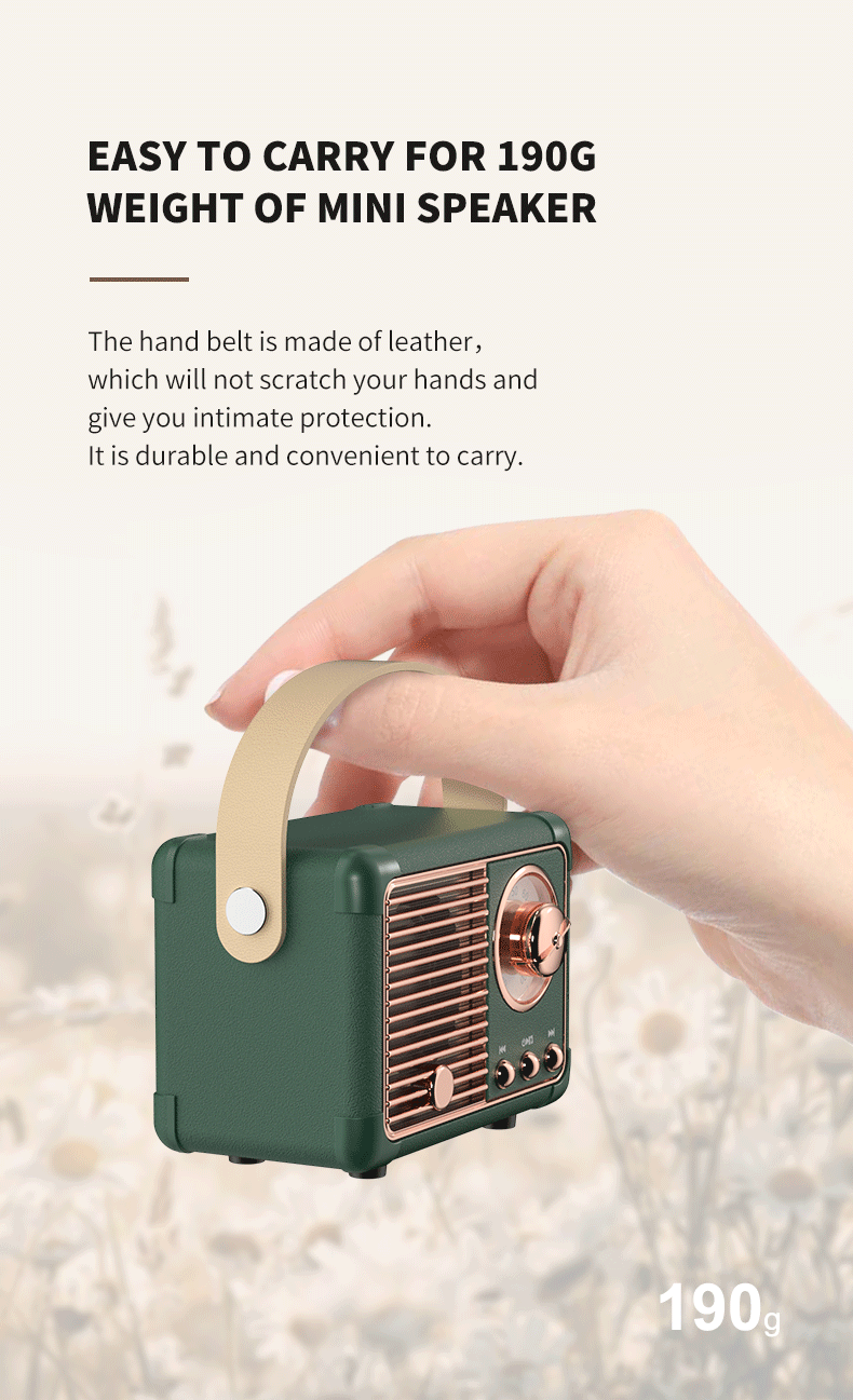 Retro Hifi Stereo Bluetooth Speaker – Portable, 5W, Vintage Design