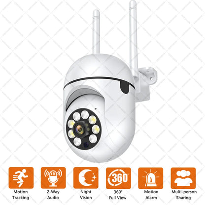 8MP WiFi PTZ Camera - Outdoor IP, 4X Zoom, AI Tracking, Night Color