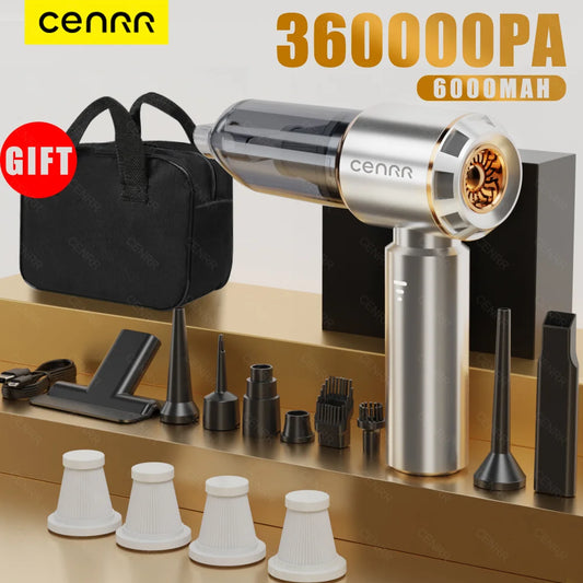 CENRR 360000PA Mini Car Vacuum Cleaner - Cordless, Handheld, Powerful