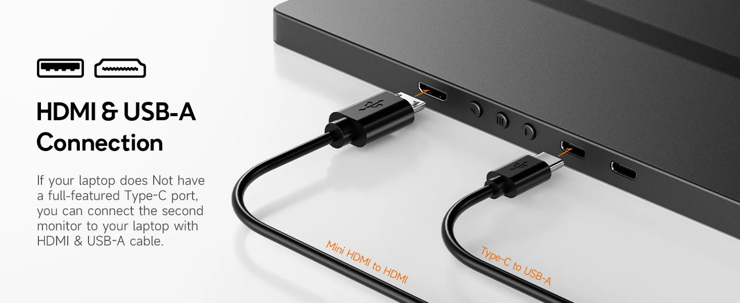 Dopesplay 14.1" Portable Laptop Monitor – FHD Dual/ Single Screen Extender