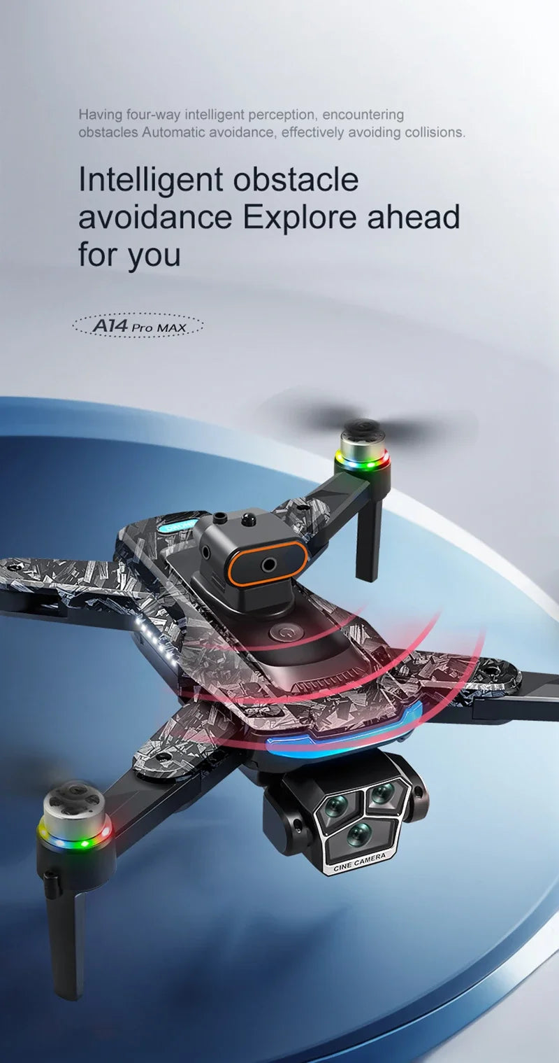 Xiaomi Drone A14Pro Max 8K HD Three Camera Brushless Optical Flow Obstacle Avoidance Foldable Quadcopter UAV Toys RC 20000M