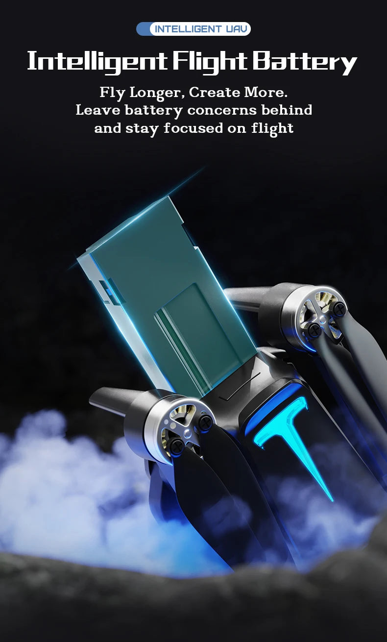 M8 PRO Drone – Brushless Motor, 2 Batteries, HD Camera, 360° Rolling, Black