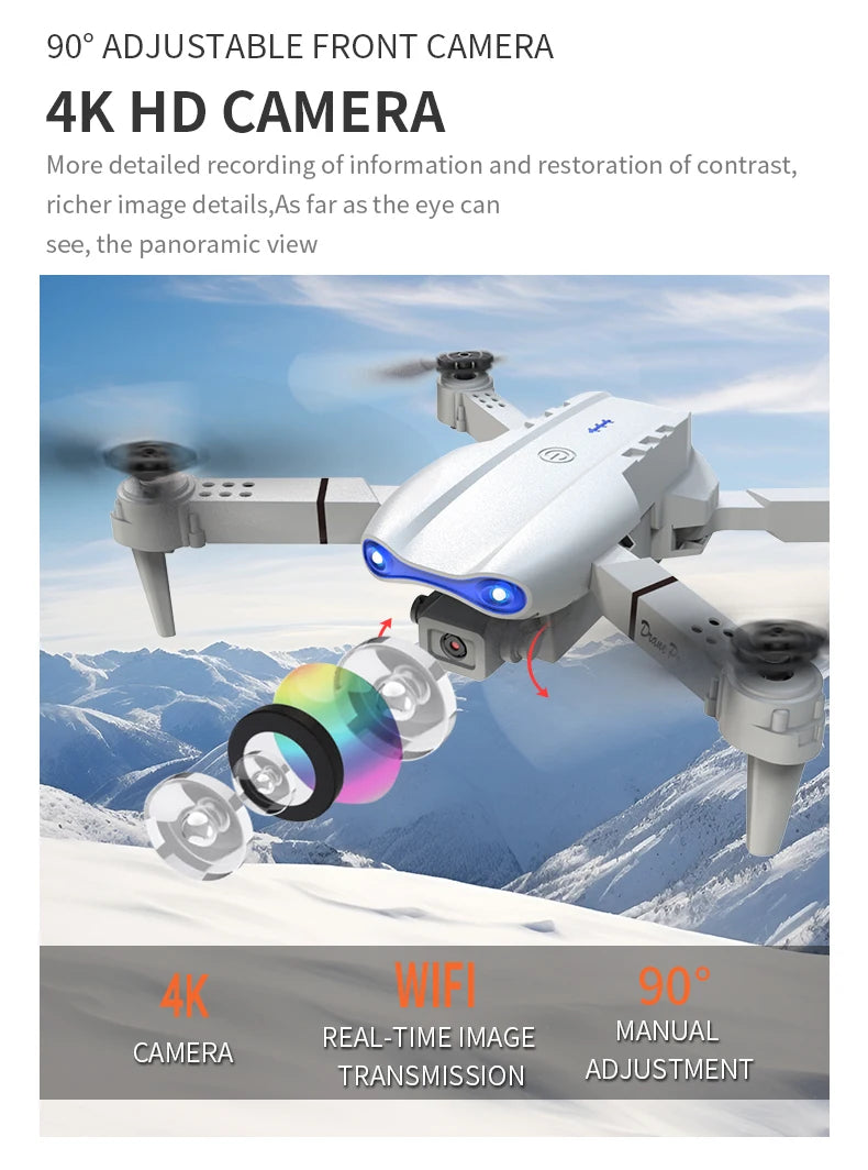E99Pro RC Drone – 4K Professional – 1080P HD Camera, WiFi FPV, Gift Toy