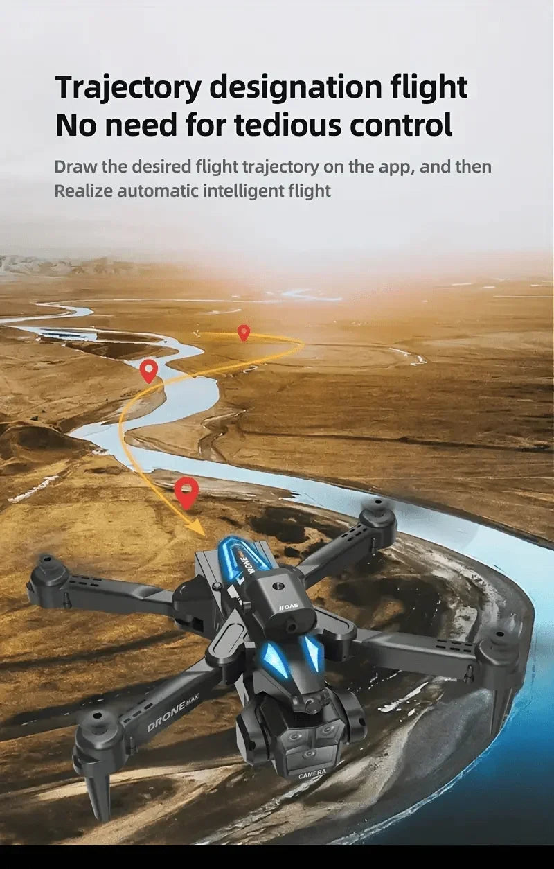 C10 RC Drone – 4K, 3 Cameras, WIFI FPV, Obstacle Avoidance, Black