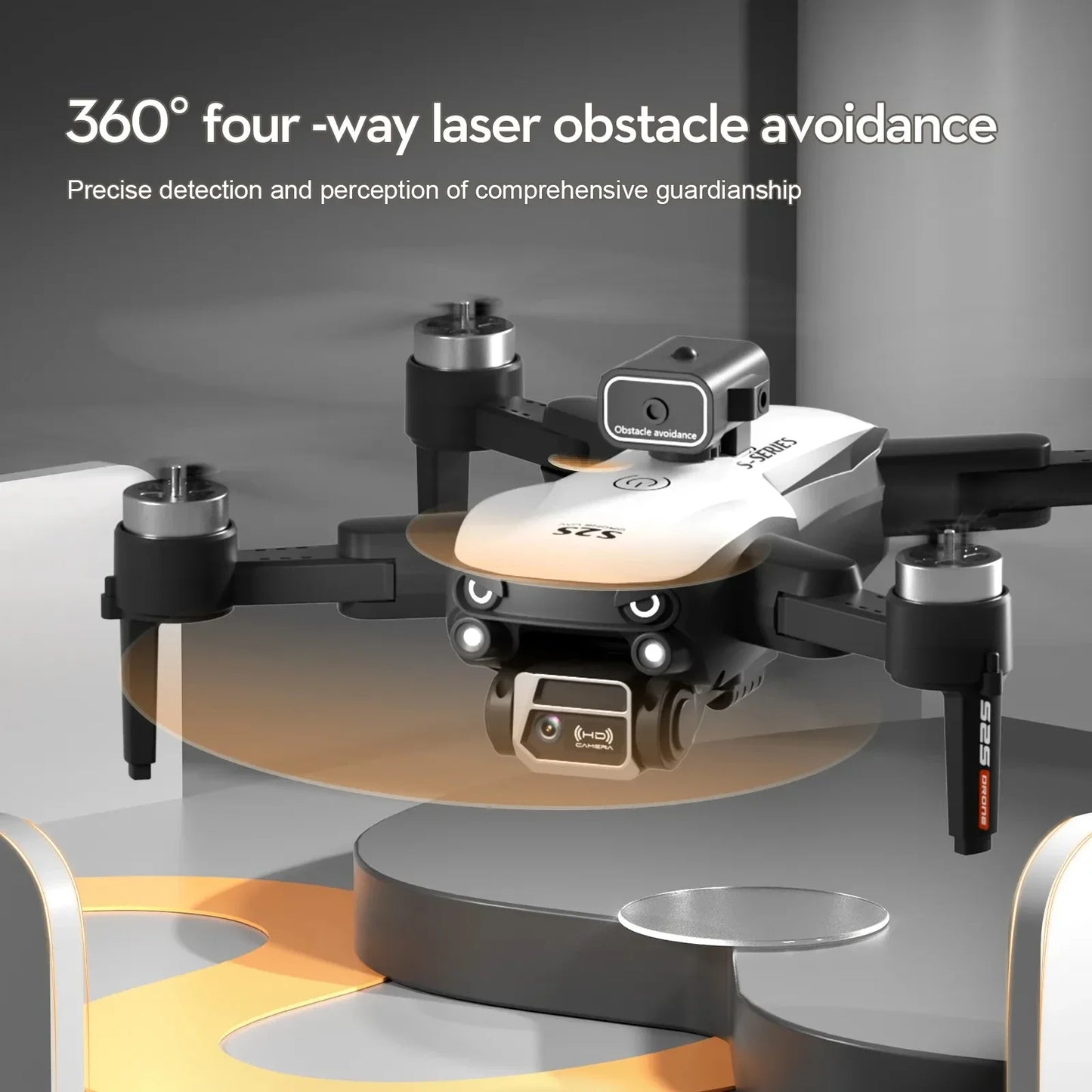 S2S Mini Drone – 4K/8K HD Camera, Brushless Motor, Foldable, Black