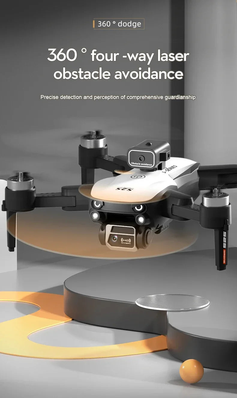 S2S Mini Drone – 8K HD Camera, 25Min Flight, Brushless, Foldable, Black