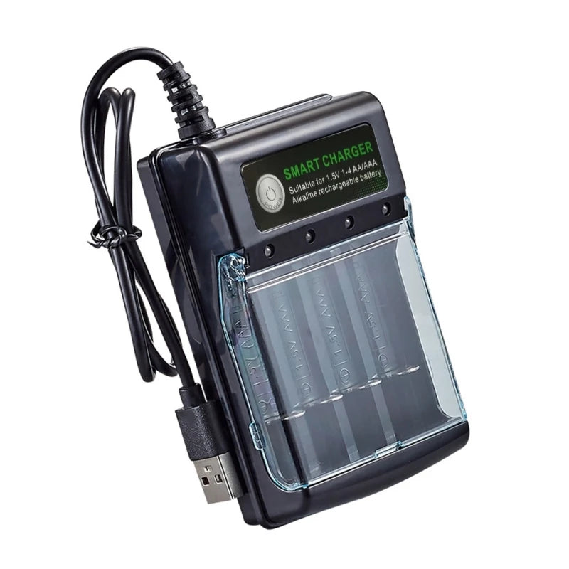 Alkaline Battery Charger 1.5V 4 Slots Digital Charging Circuit For Multiple Reusability And Friendly Electronics Power