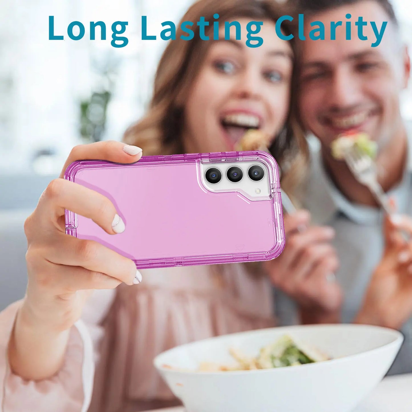 For Samsung Galaxy S23 S23 Plus S23 Ultra Crystal Clear Phone Case Shockproof Cover And 2pcs Tempered Glass Screen Protectors