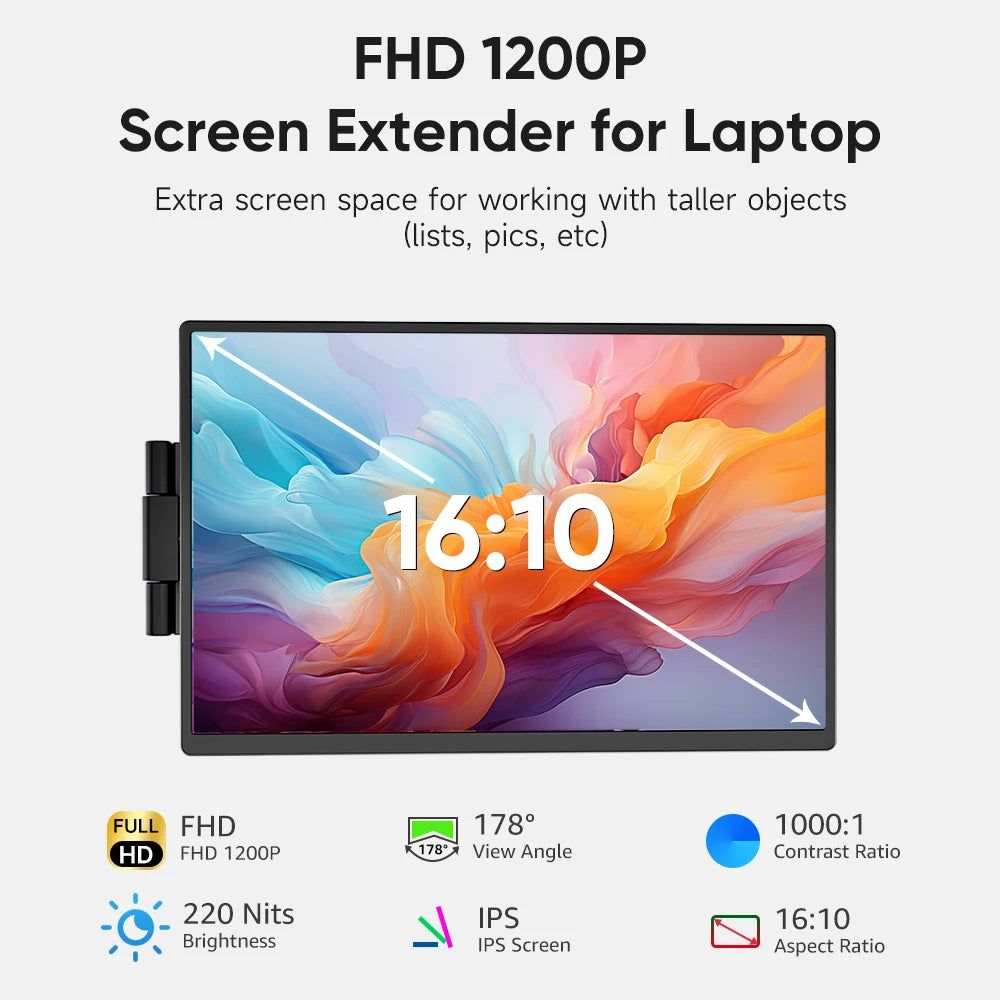 Dopesplay 14.1" Portable Laptop Monitor – FHD Dual/ Single Screen Extender
