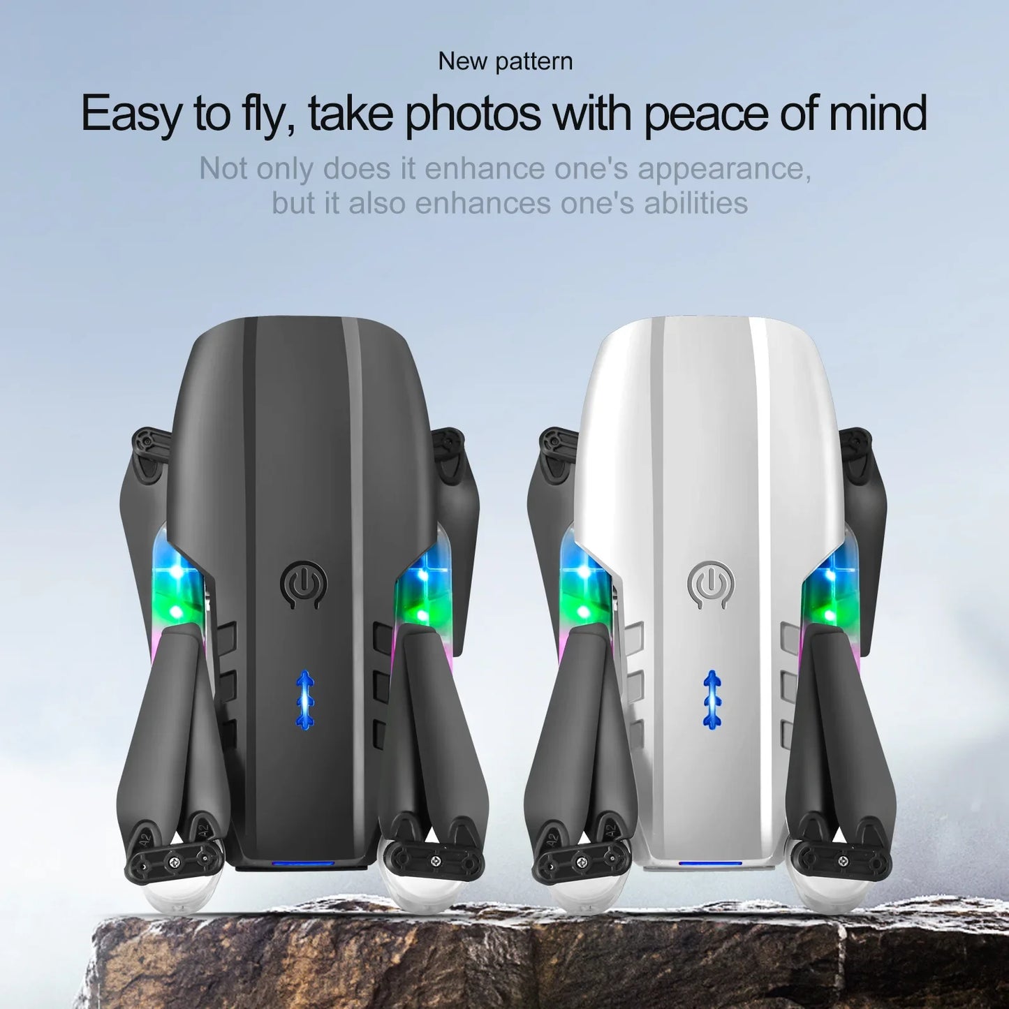 Black E88E99 GT Lighting Big Screen Control Mini Drone Dual Camera Optical Flow Fixed Height HD Aerial Photography Quadcopter