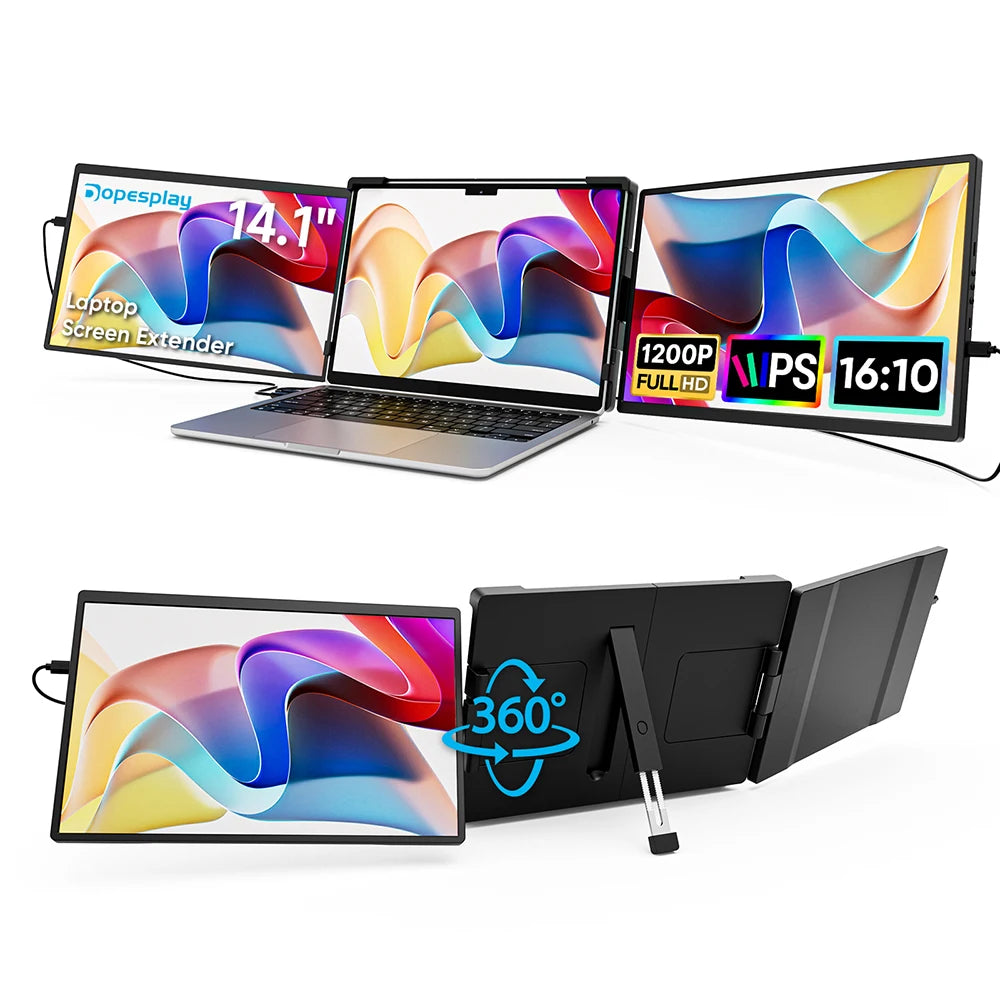 Dopesplay 14.1" Portable Laptop Monitor – FHD Dual/ Single Screen Extender