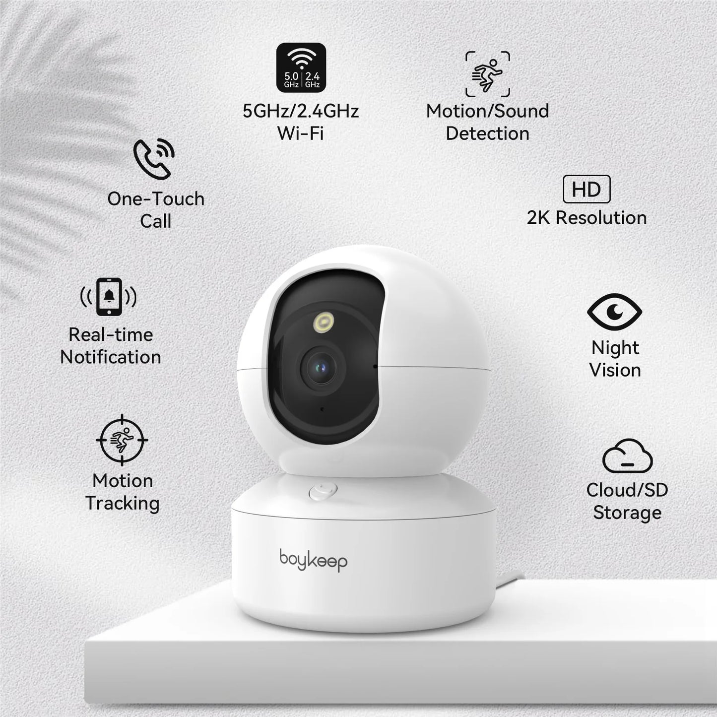 BoyKeep 3MP WiFi Security Camera - 5G/2.4GHz, Automatic Tracking