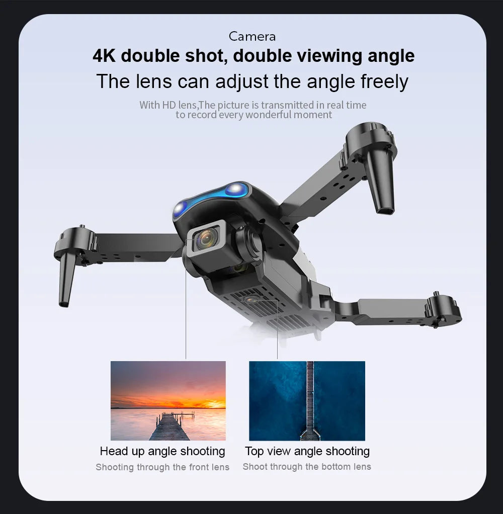 E99 K3 Pro Drone – 4K HD, Dual Camera, WIFI FPV, Obstacle Avoidance, Black
