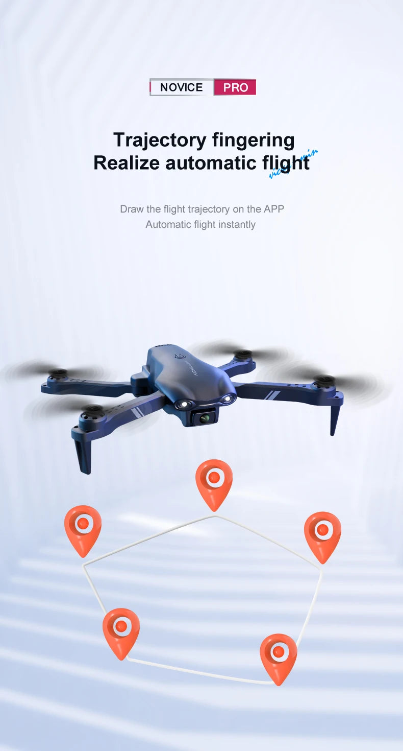 V13 Mini Drone – 4K HD, 1080P Dual Camera, 2.4G WIFI, Foldable, Black