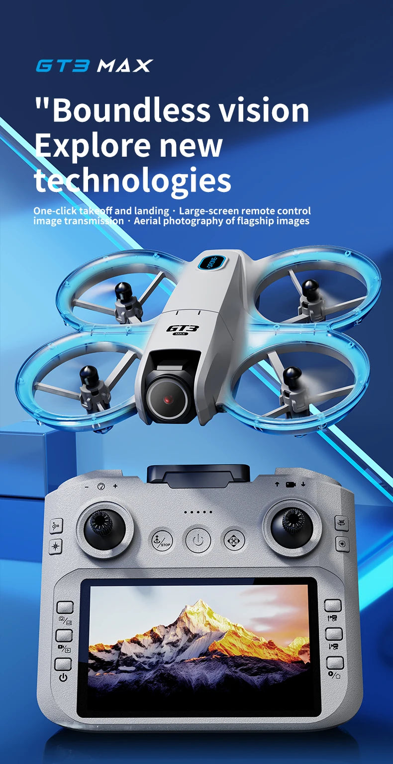 2025 NEW GT3 MAX Mini With LED Foldable Drones GPS 8K HD Dual Camera Brushless Motor Obstacle Avoidance RC Quadcopter Toys Gifts