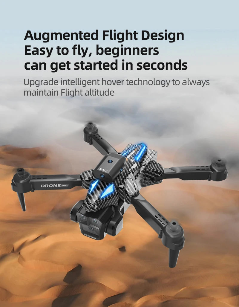 C10 Drone – HD Light Flow,Foldable, Gesture Photography, Black