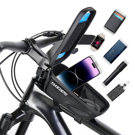 Touch Screen Bicycle Frame Top Tube Bag Light Barrier Waterproof Bike Pouch Phone Case Hard Shell Case Cycling Accessories