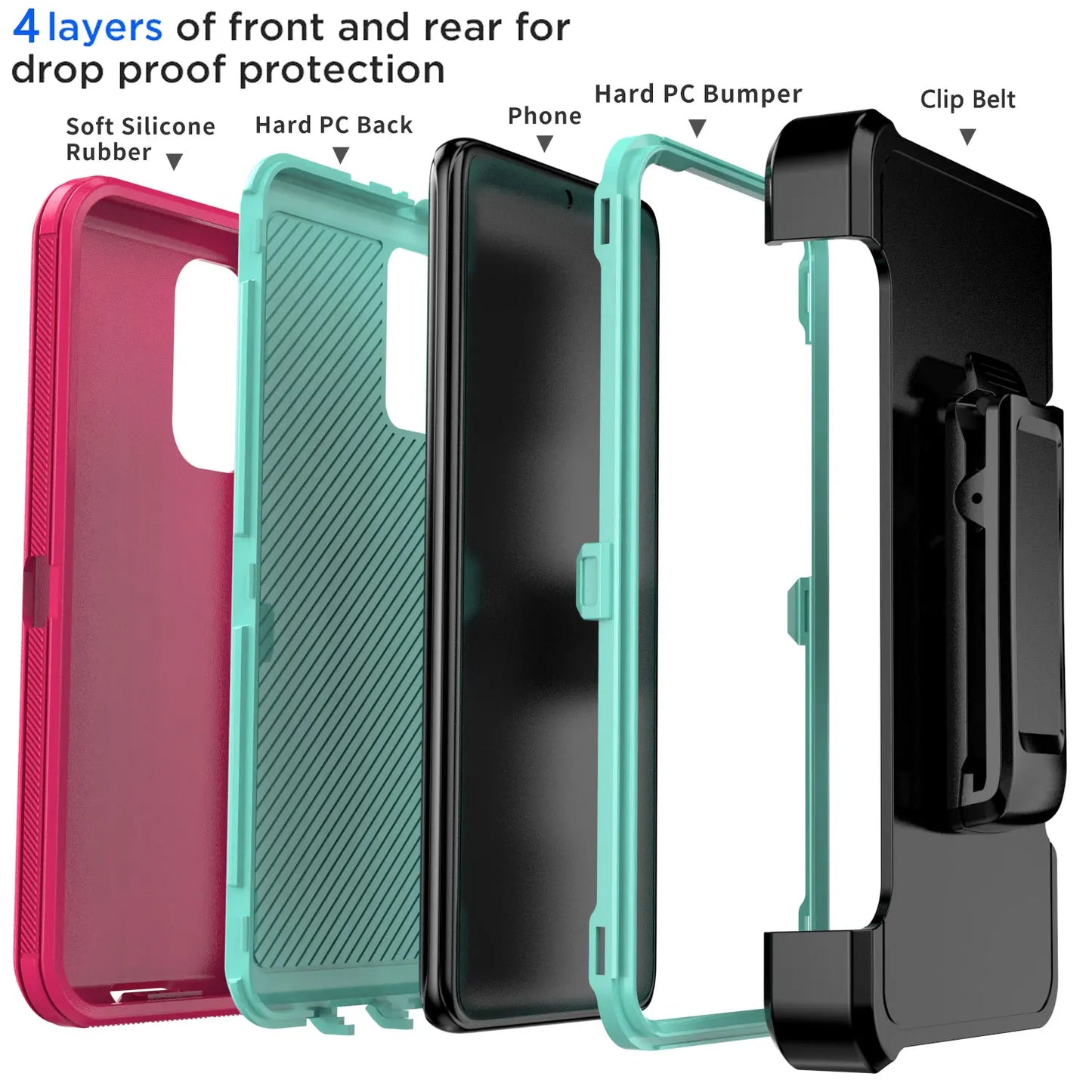 For Samsung Galaxy S20 S20 Plus S20 Ultra S20 FE 5G Shockproof Phone Case Slim Rugged Heavy Duty Protective Cover With Belt Clip