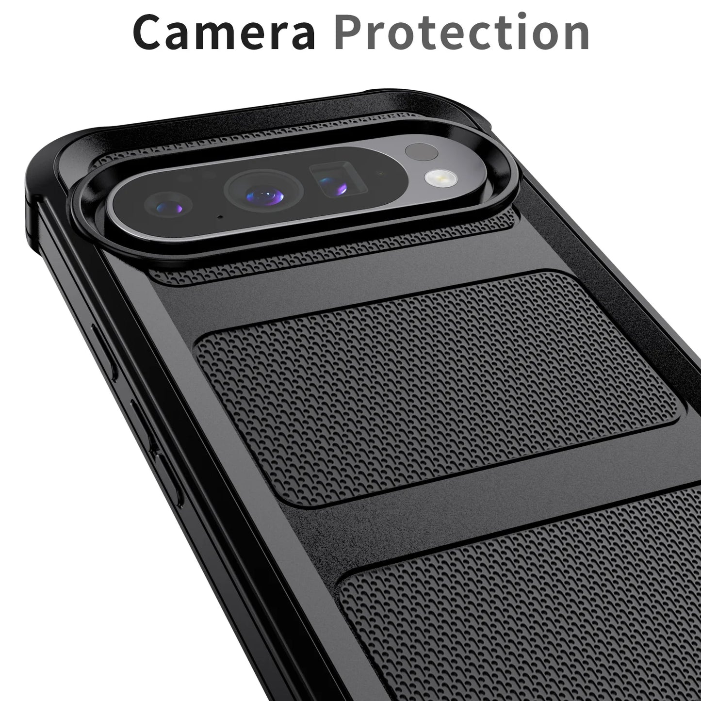 For Google Pixel 9 Pixel 9 Pro Pixel 9 Pro XL Phone Case Shockproof Rugged Heavy Duty Protective Dual Layers Cover Black