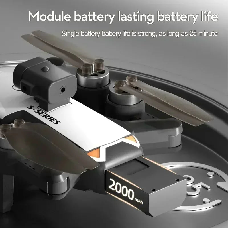 S2S Mini Drone – 8K HD Camera, 25Min Flight, Brushless, Foldable, Black