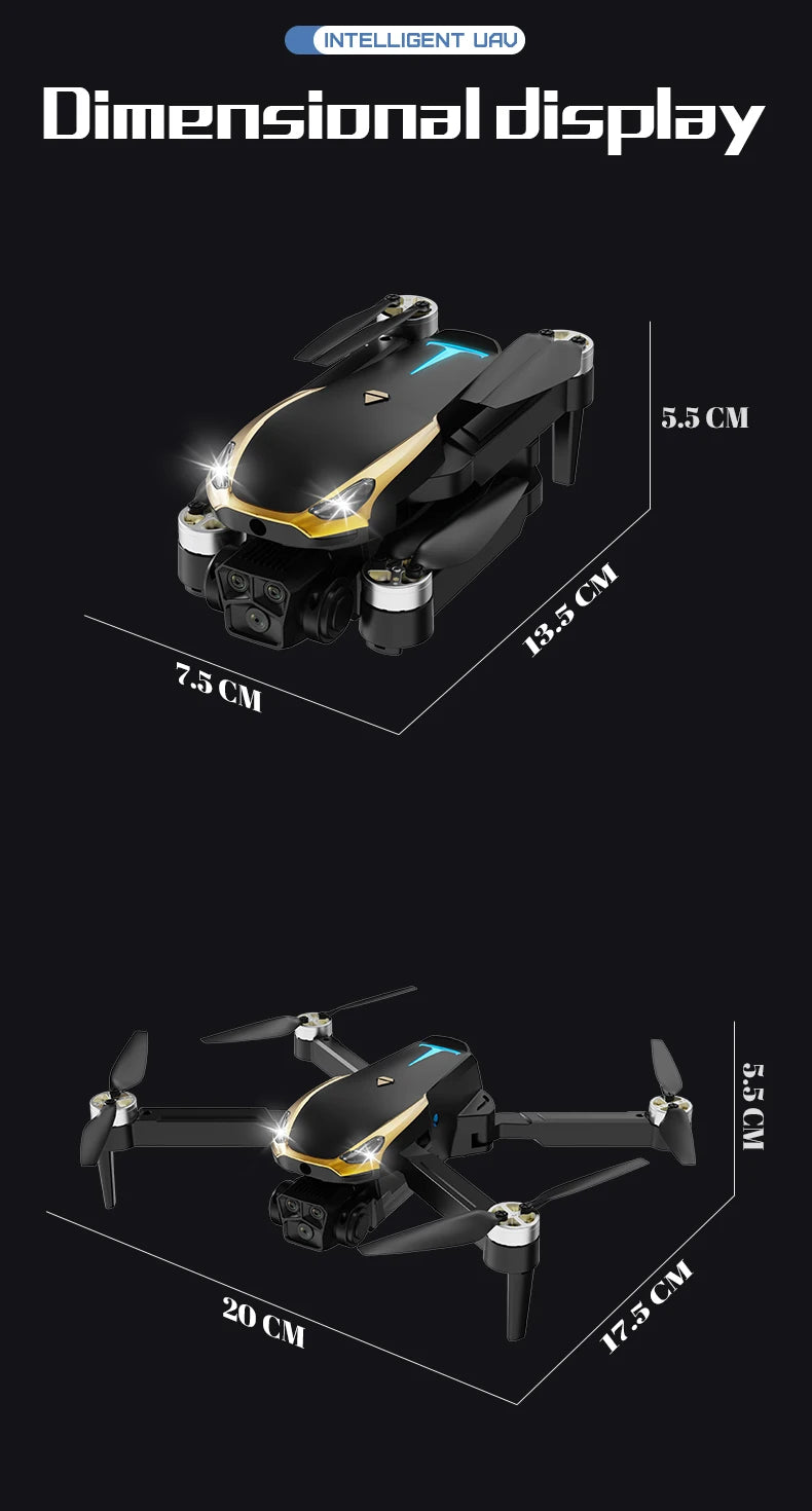 M8 PRO Drone – Brushless Motor, 2 Batteries, HD Camera, 360° Rolling, Black