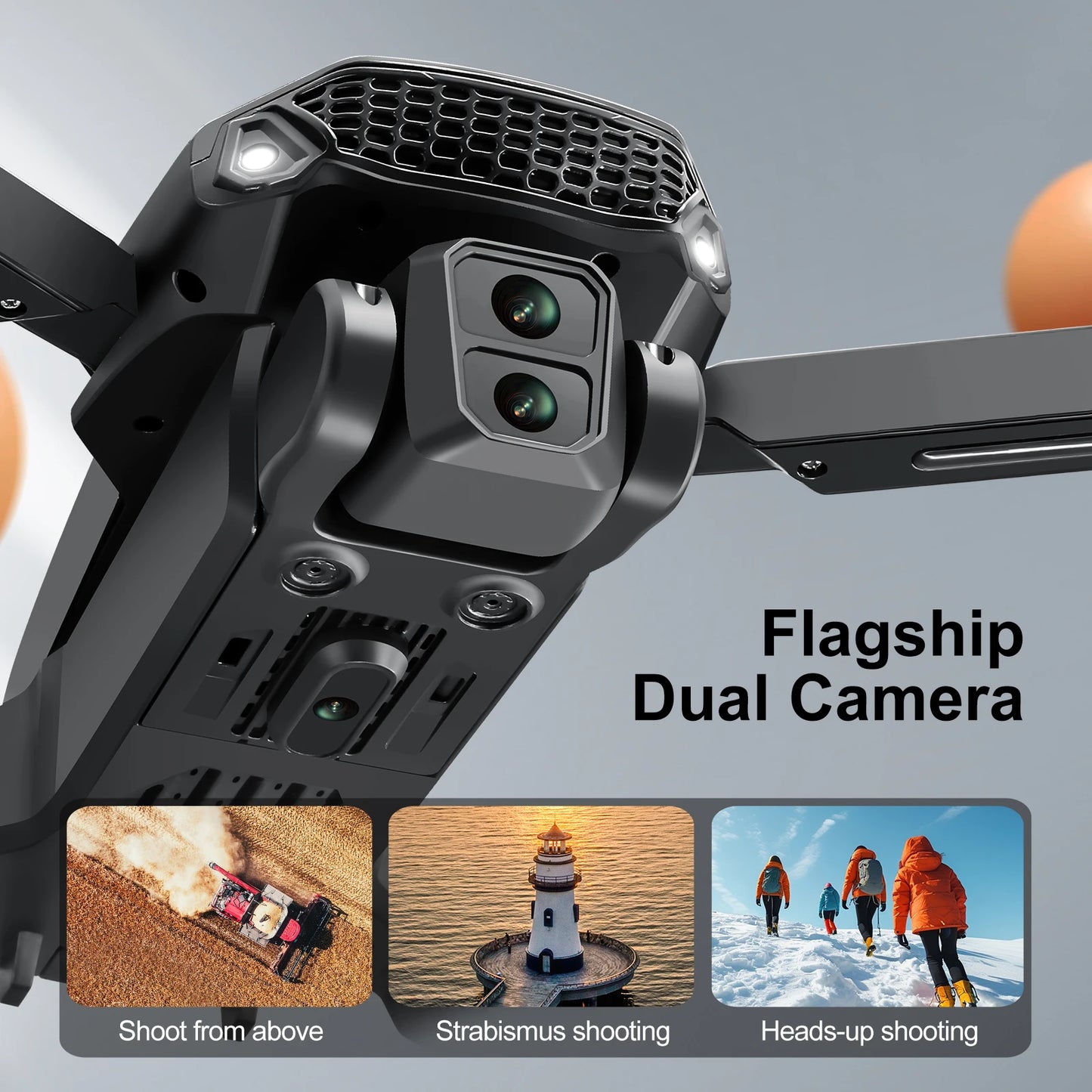 Black E88E99 GT Lighting Big Screen Control Mini Drone Dual Camera Optical Flow Fixed Height HD Aerial Photography Quadcopter
