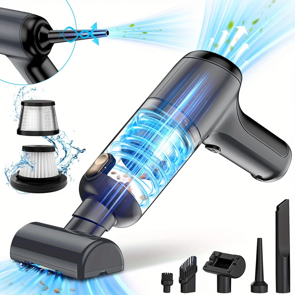 Cordless Vacuum Cleaner - 20000PA, Handheld, 3-in-1, Brushless Motor