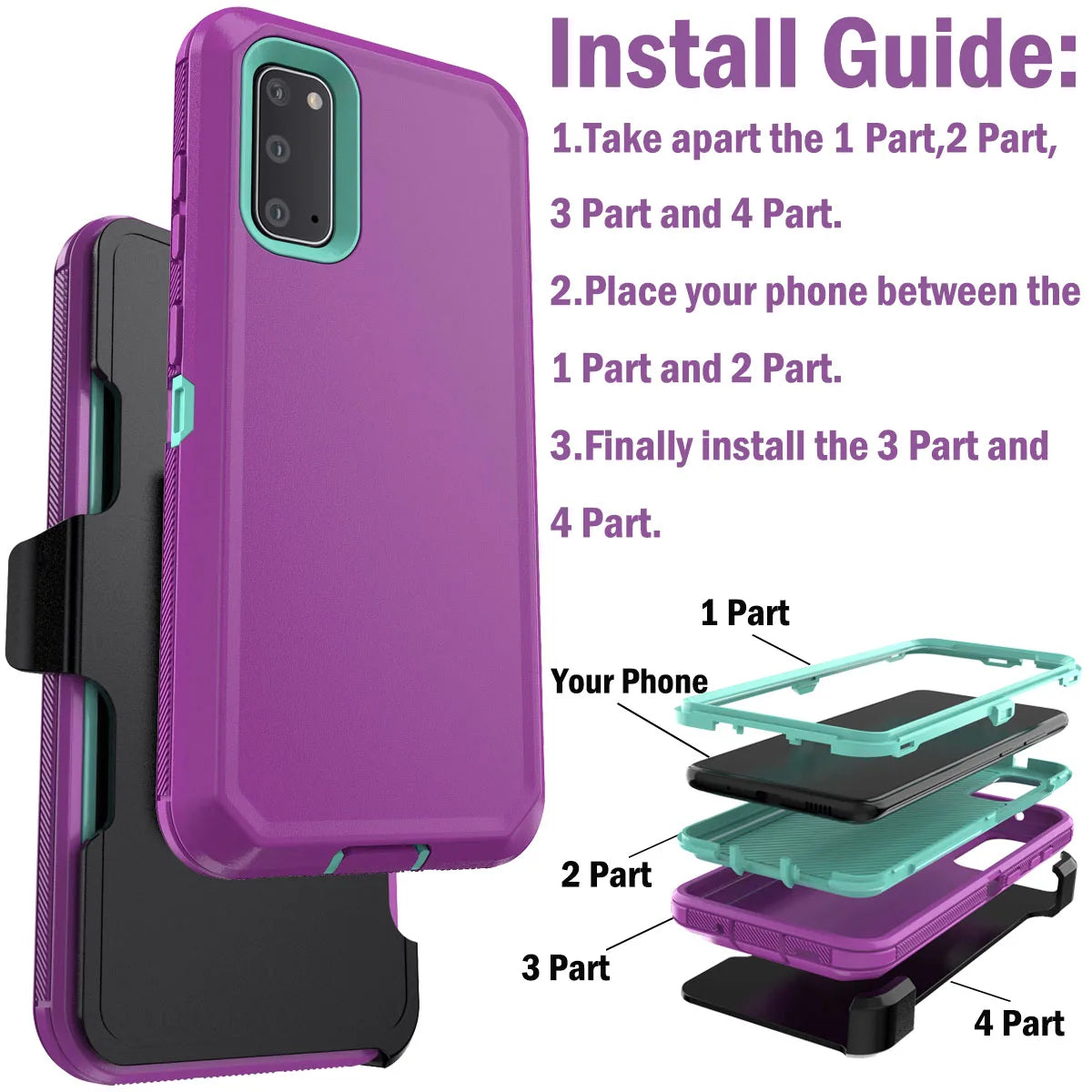 For Samsung Galaxy S20 S20 Plus S20 Ultra S20 FE 5G Shockproof Phone Case Slim Rugged Heavy Duty Protective Cover With Belt Clip