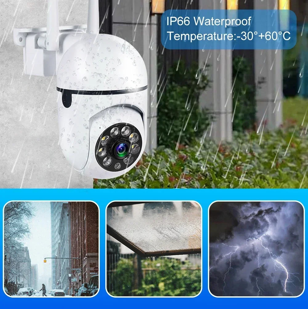 8MP WiFi PTZ Camera - Outdoor IP, 4X Zoom, AI Tracking, Night Color