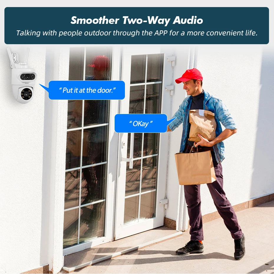 FUERS 5K Dual Lens IP Camera - 10MP, Auto Tracking, Outdoor WiFi CCTV