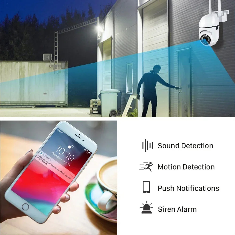 8MP WiFi PTZ Camera - Outdoor IP, 4X Zoom, AI Tracking, Night Color