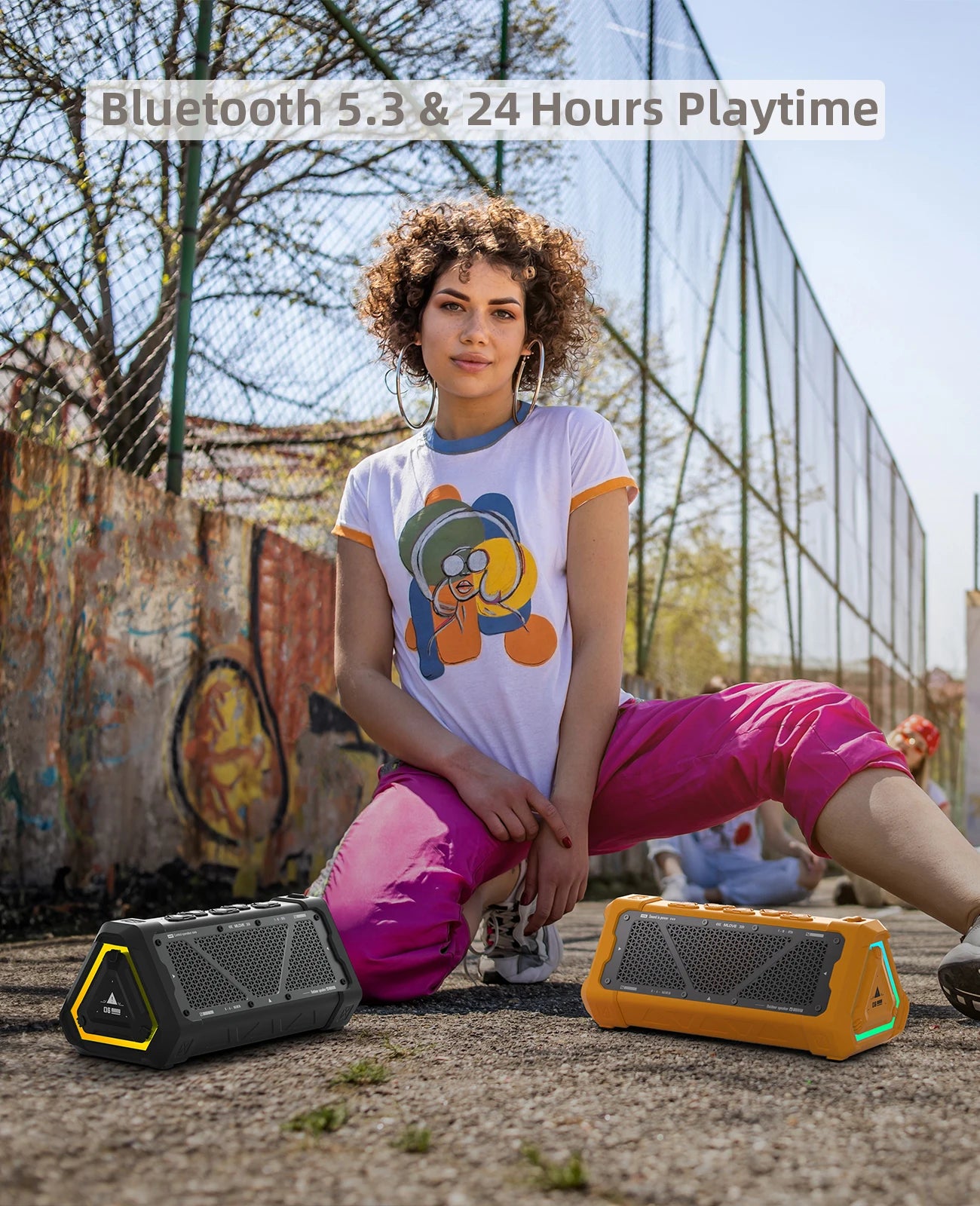 MLOVE P3 Bluetooth Speaker – Outdoor, 40W, RGB Light, Stereo Sound