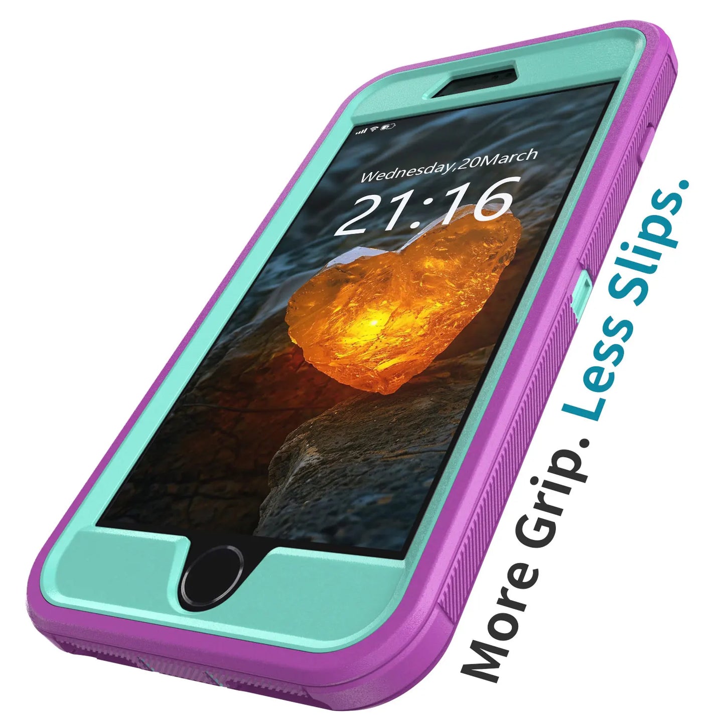 Purple Phone Case For iPhone 8/iPhone 8 Plus Heavy Duty Shockproof Protective Rugged 3-Layers Hard Cover