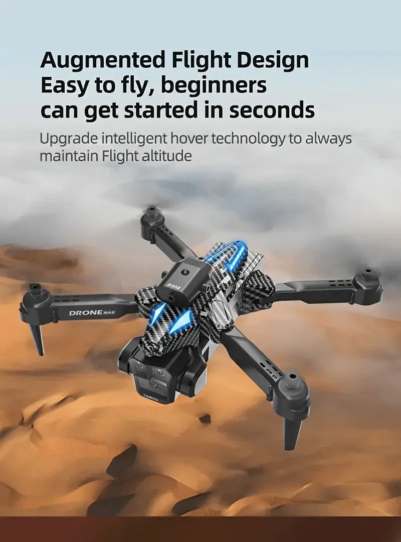 C10 RC Drone – 4K, 3 Cameras, WIFI FPV, Obstacle Avoidance, Black