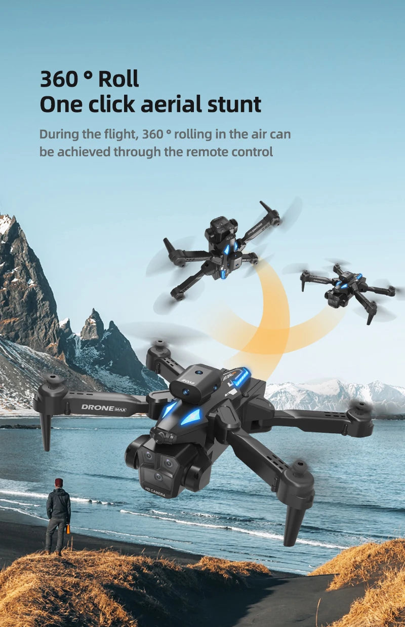 C10 Drone – HD Light Flow,Foldable, Gesture Photography, Black