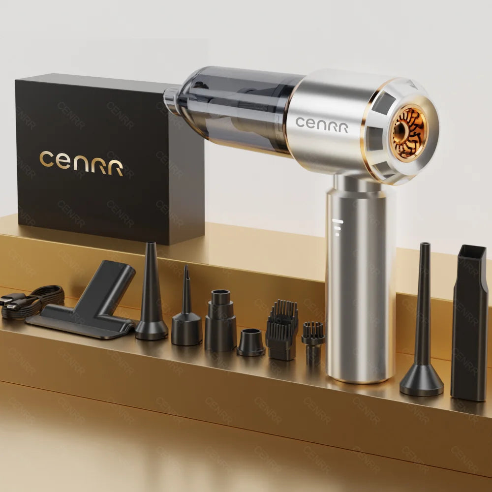 CENRR 360000PA Mini Car Vacuum Cleaner - Cordless, Handheld, Powerful