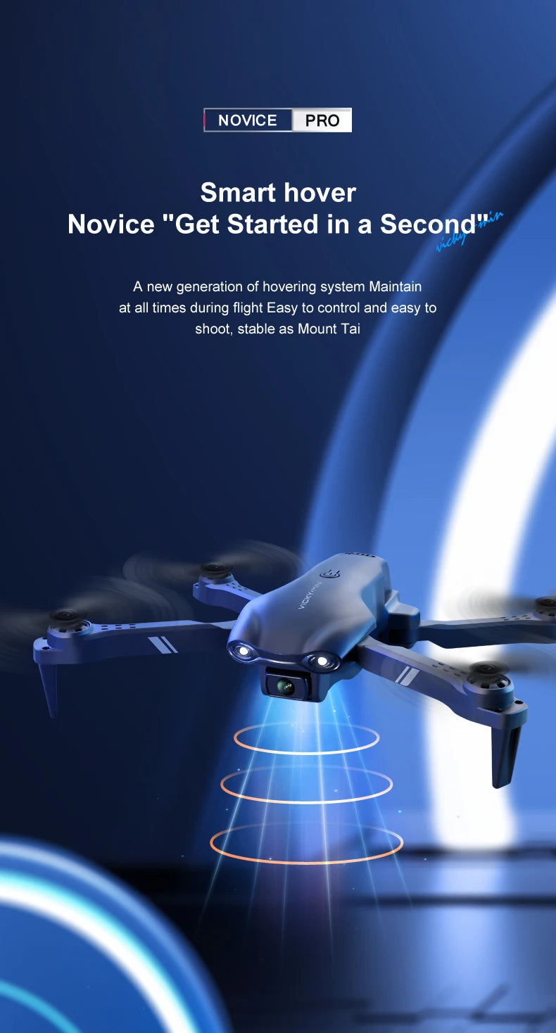 V13 Mini Drone – 4K HD, 1080P Dual Camera, 2.4G WIFI, Foldable, Black