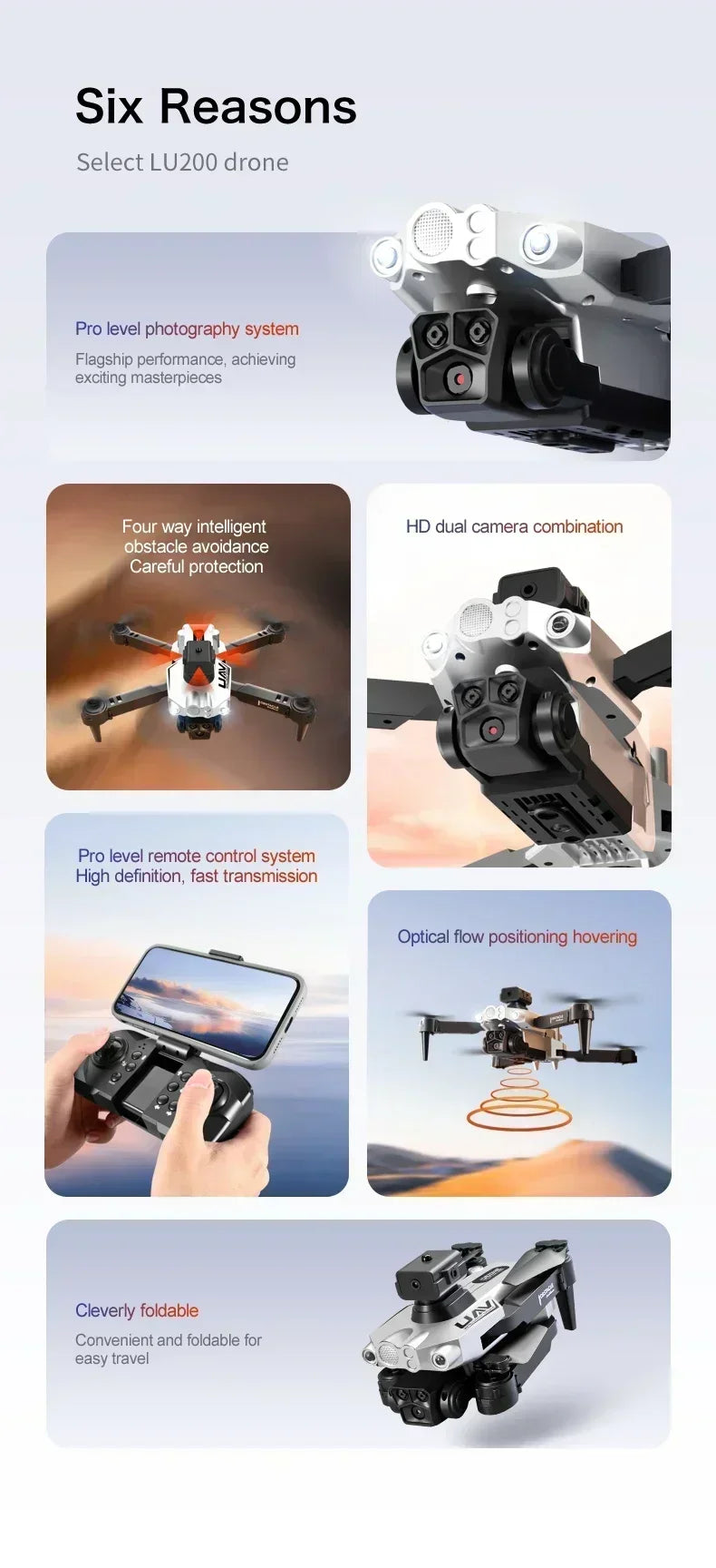 Xiaomi MIJIA LU200 UAV 8K Professional HD Camera Drone WIFI Optical Localization Obstacle Avoidance Drone Remote Control Toys