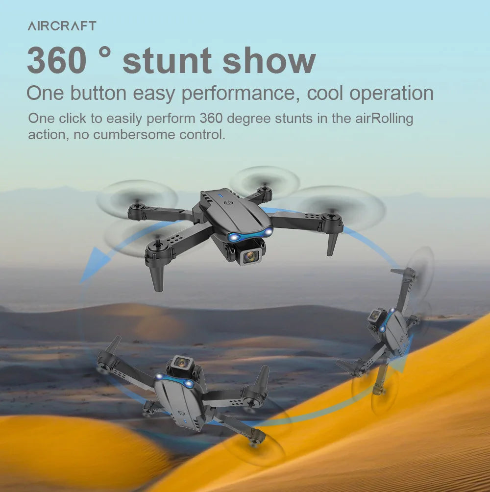 E99 K3 Pro Drone – 4K HD, Dual Camera, WIFI FPV, Obstacle Avoidance, Black