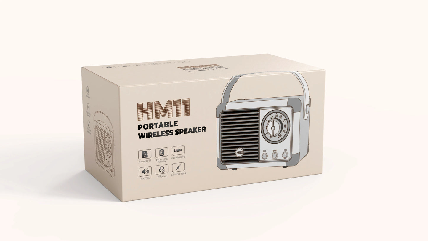 Retro Hifi Stereo Bluetooth Speaker – Portable, 5W, Vintage Design