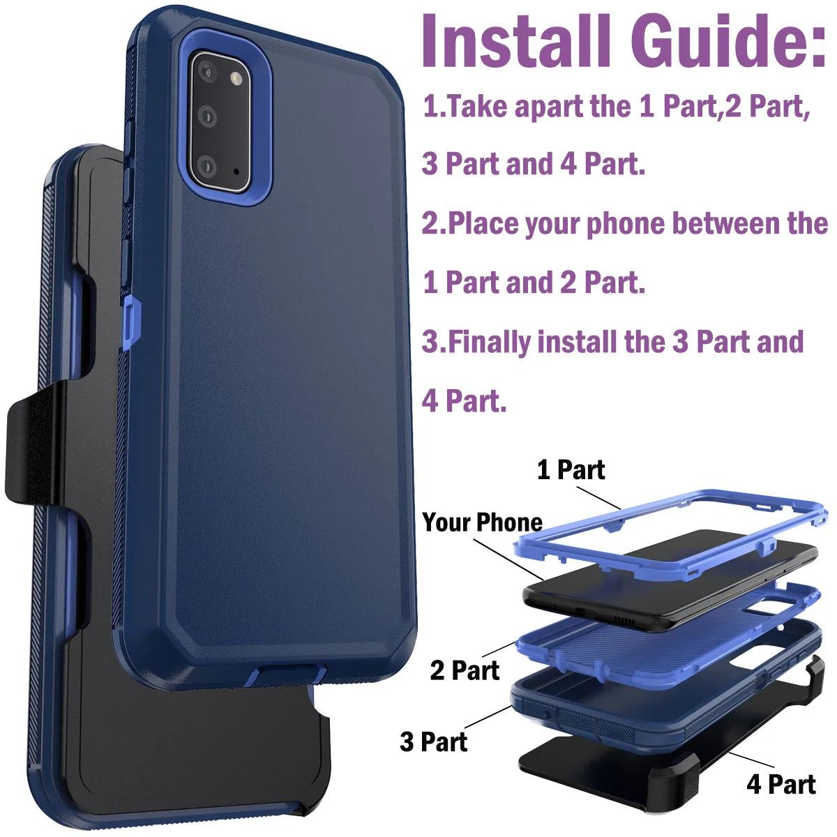For Samsung Galaxy S20 S20 Plus S20 Ultra S20 FE 5G Shockproof Phone Case Slim Rugged Heavy Duty Protective Cover With Belt Clip